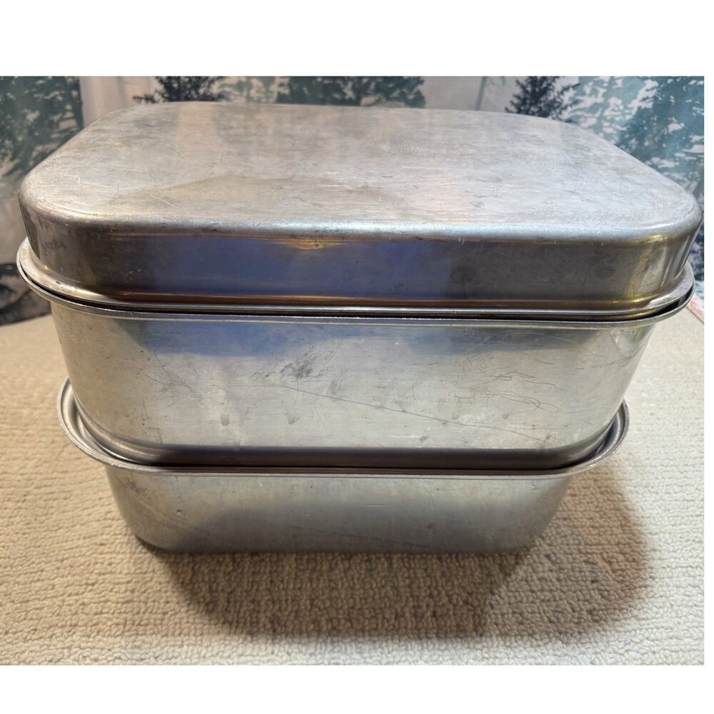 Vintage 1950s Wear-Ever 825 Aluminum 6 Piece Roaster Canner Steamer Pan Double